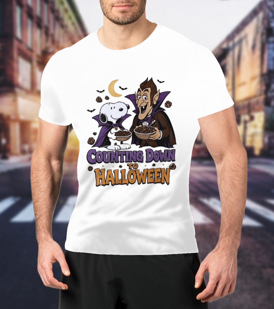 Peanuts Snoopy And Dracula Counting Down To Halloween T-Shirt