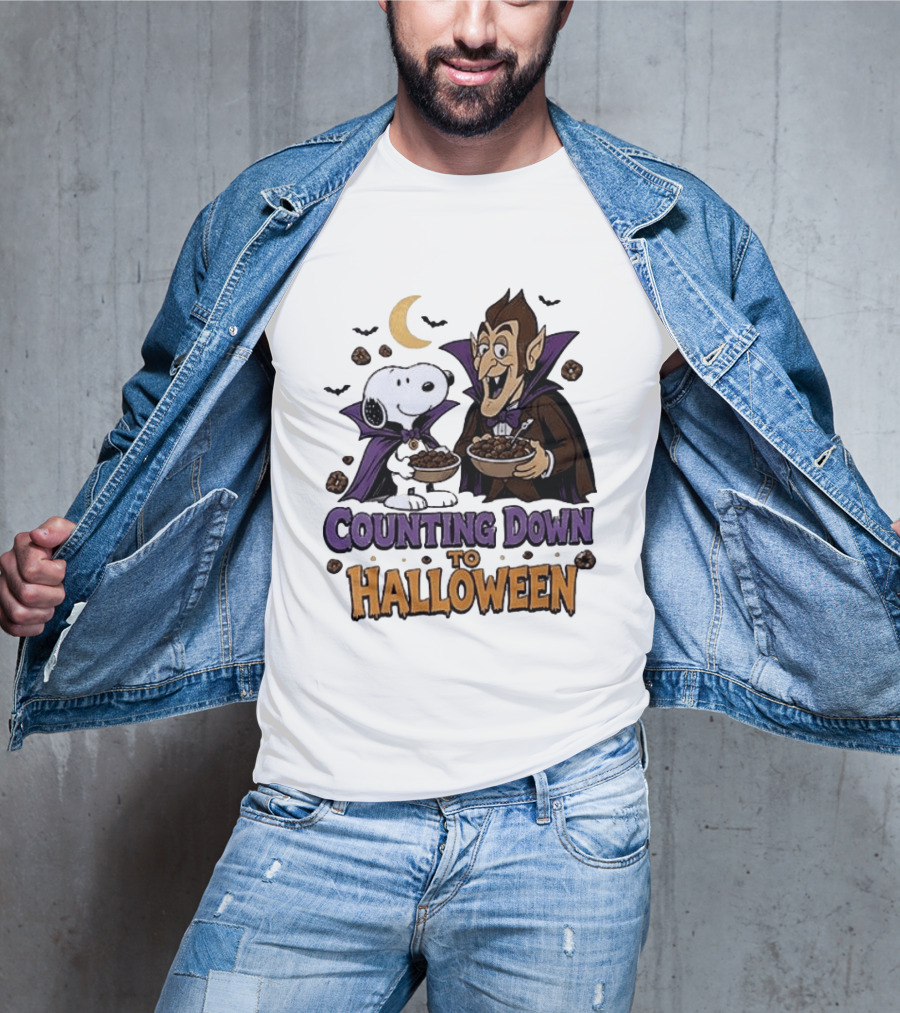 Peanuts Snoopy And Dracula Counting Down To Halloween T-Shirt