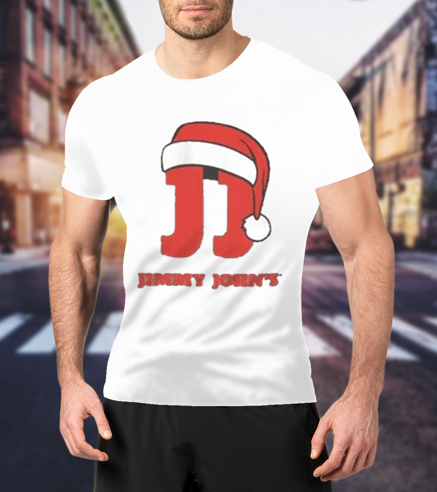 Jimmy John's Festive Santa Hat Christmas T-Shirt