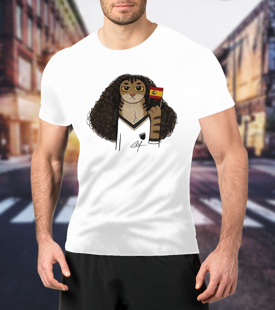 Marc Cucurella Cat Holding Spain Flag FC Barcelona T-Shirt