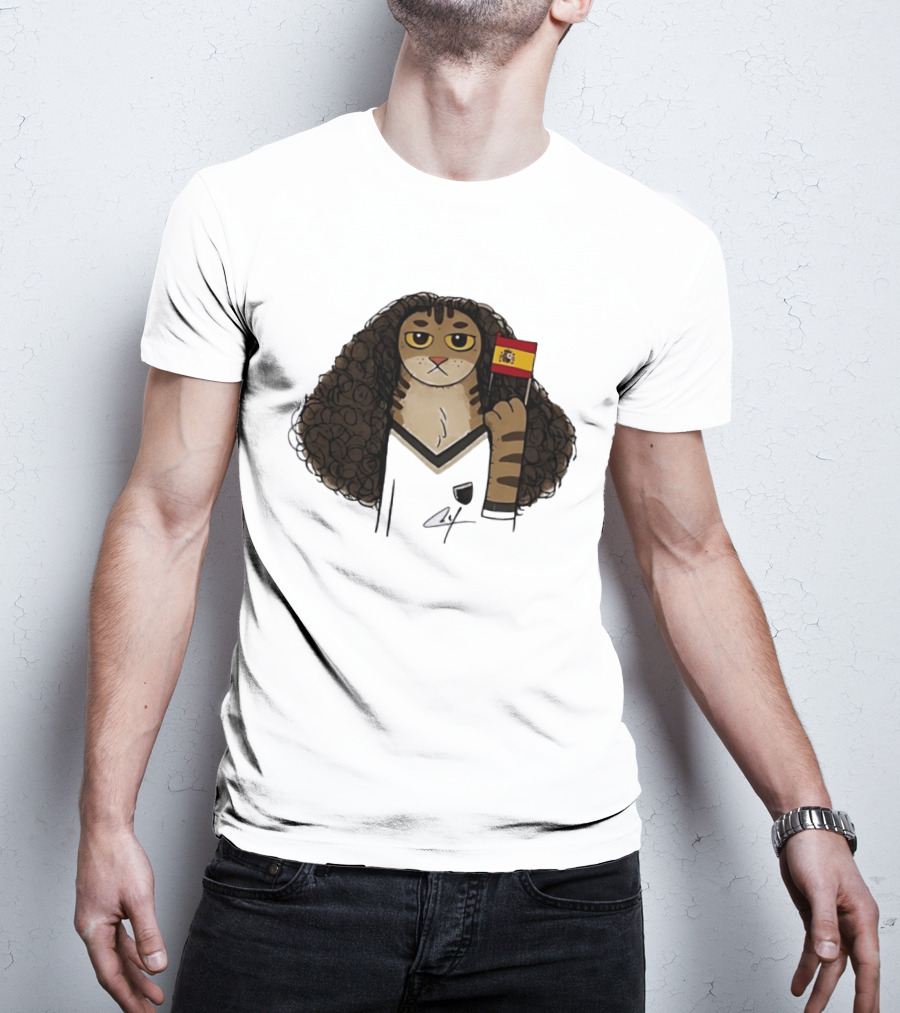 Marc Cucurella Cat Holding Spain Flag FC Barcelona T-Shirt