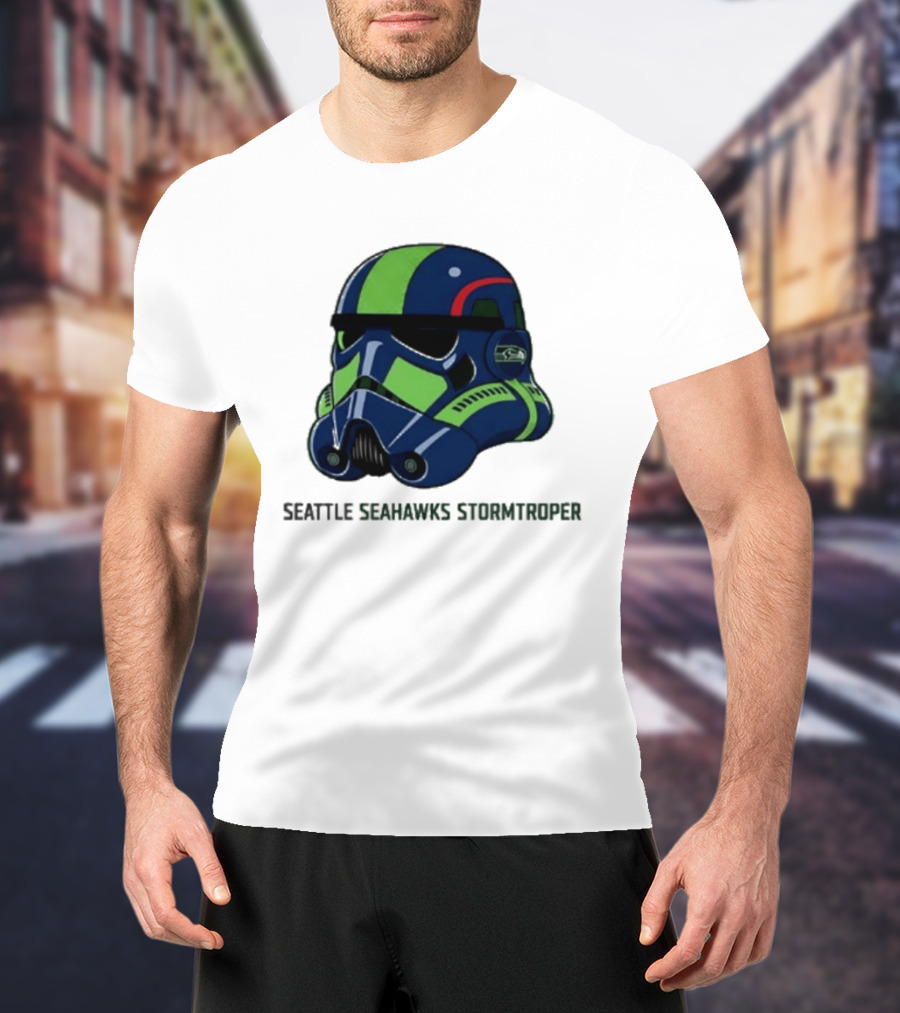 Seattle Seahawks Stormtrooper Game Day Galactic Helmet T-Shirt