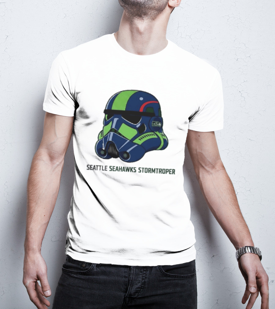Seattle Seahawks Stormtrooper Game Day Galactic Helmet T-Shirt