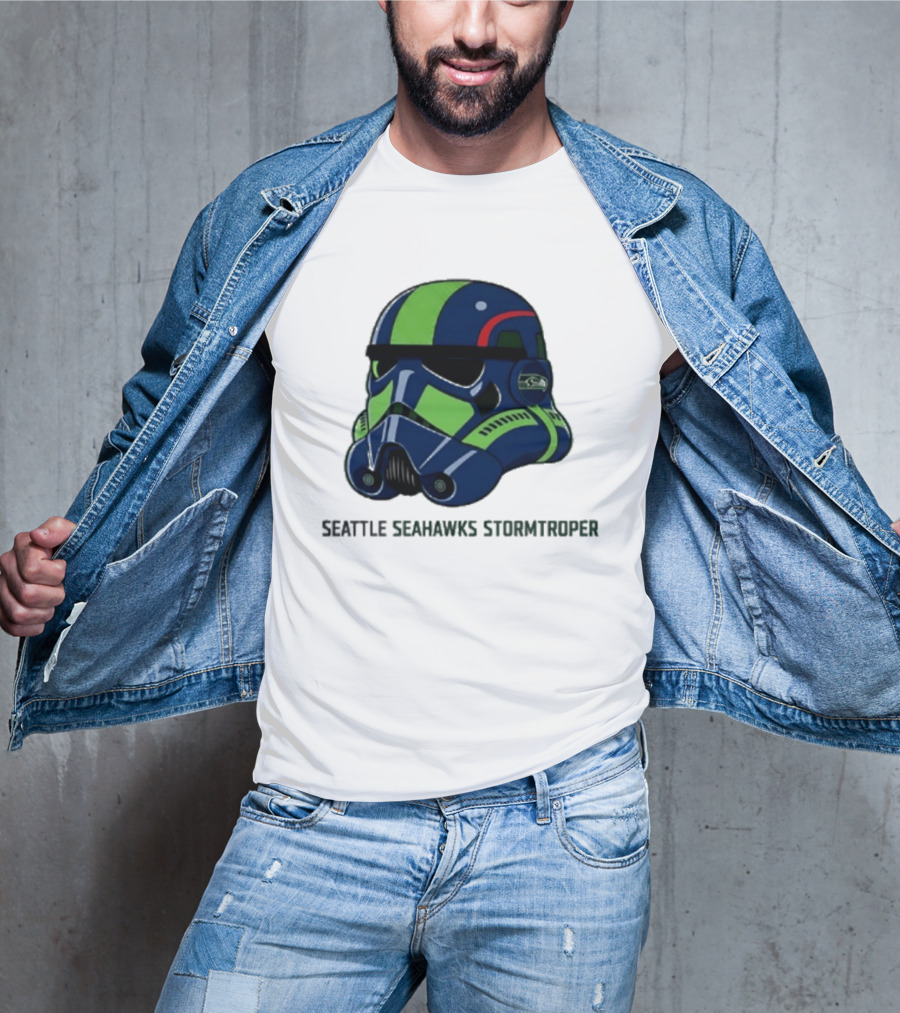 Seattle Seahawks Stormtrooper Game Day Galactic Helmet T-Shirt