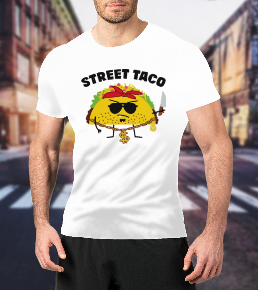 Street Taco Pirate With Knife And Dollar Sign Necklace T-Shirt