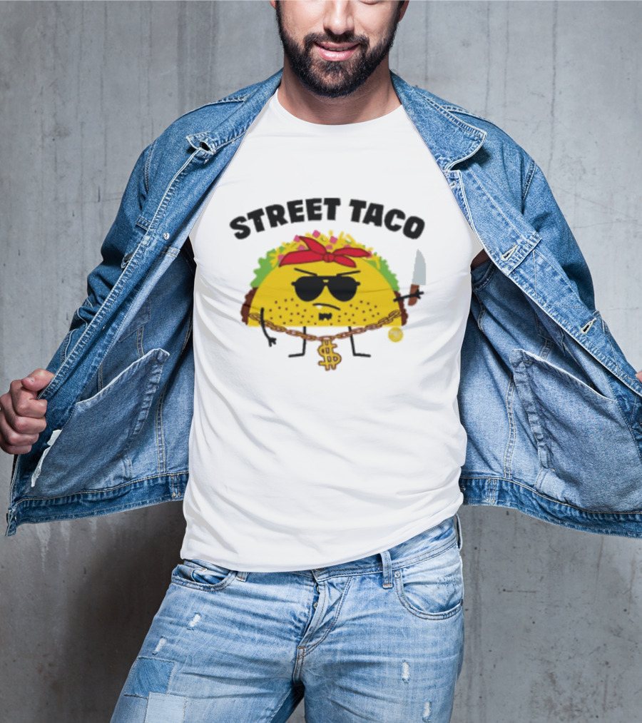 Street Taco Pirate With Knife And Dollar Sign Necklace T-Shirt