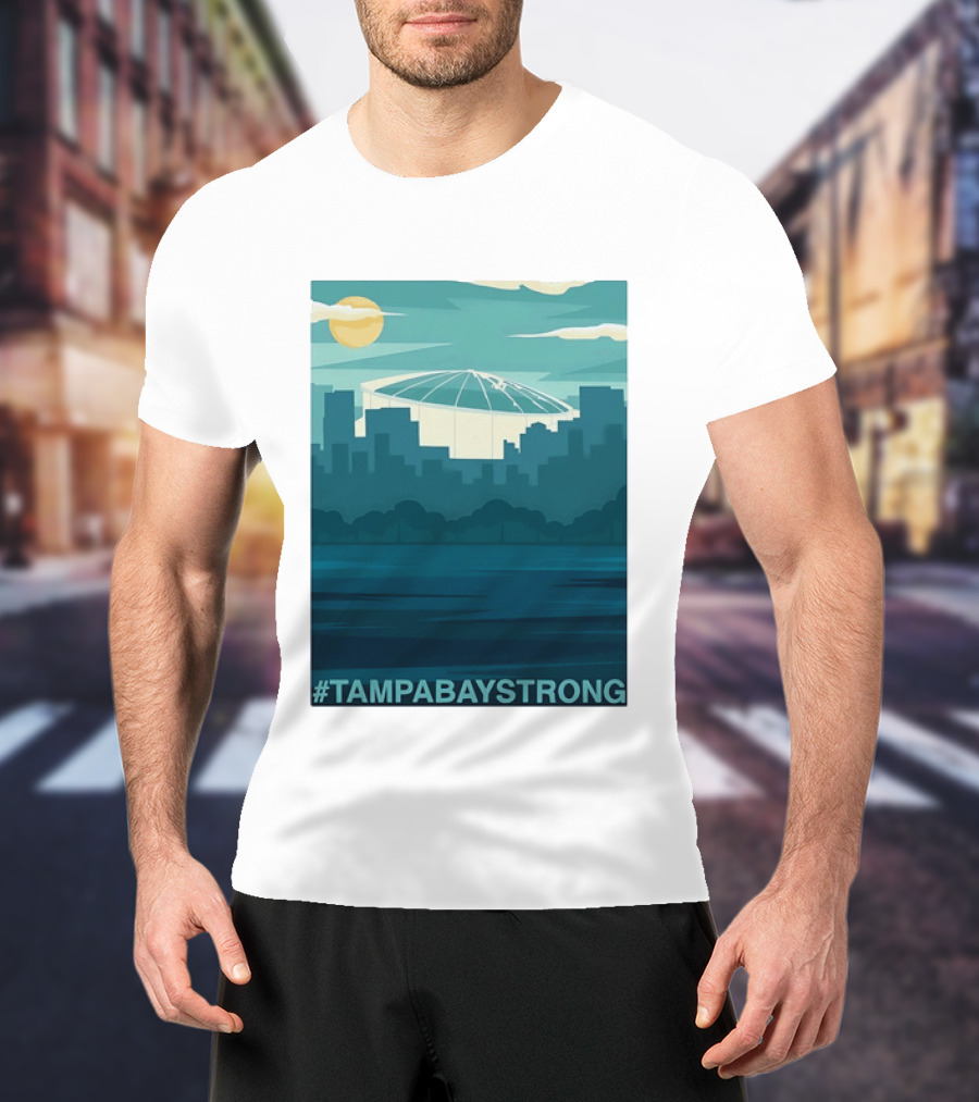 Tampa Bay Strong Skyline Tropicana Field Hashtag T T-Shirt