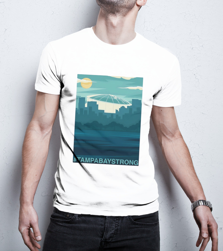 Tampa Bay Strong Skyline Tropicana Field Hashtag T T-Shirt