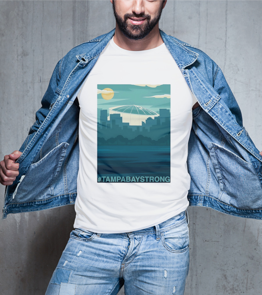Tampa Bay Strong Skyline Tropicana Field Hashtag T T-Shirt