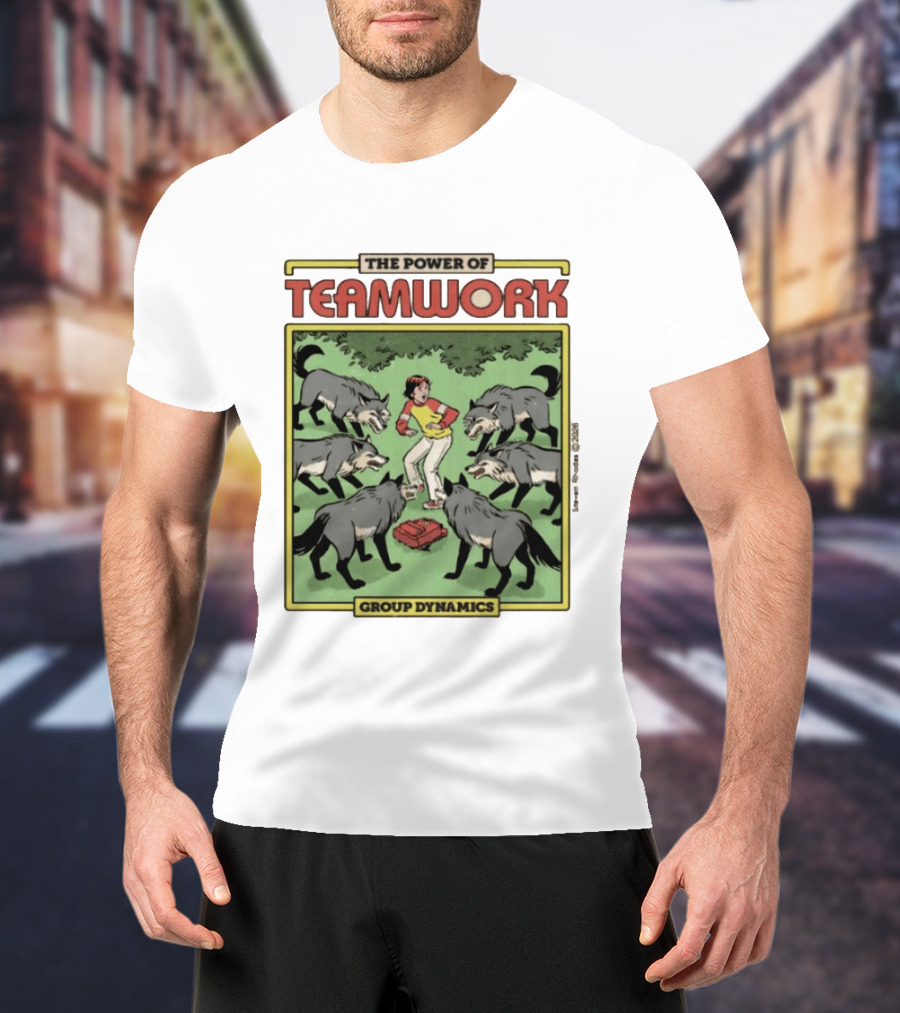 The Power Of Teamwork Group Dynamics Child Surrounded By Wolves T-Shirt