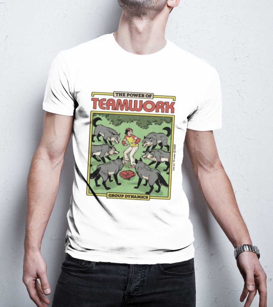 The Power Of Teamwork Group Dynamics Child Surrounded By Wolves T-Shirt