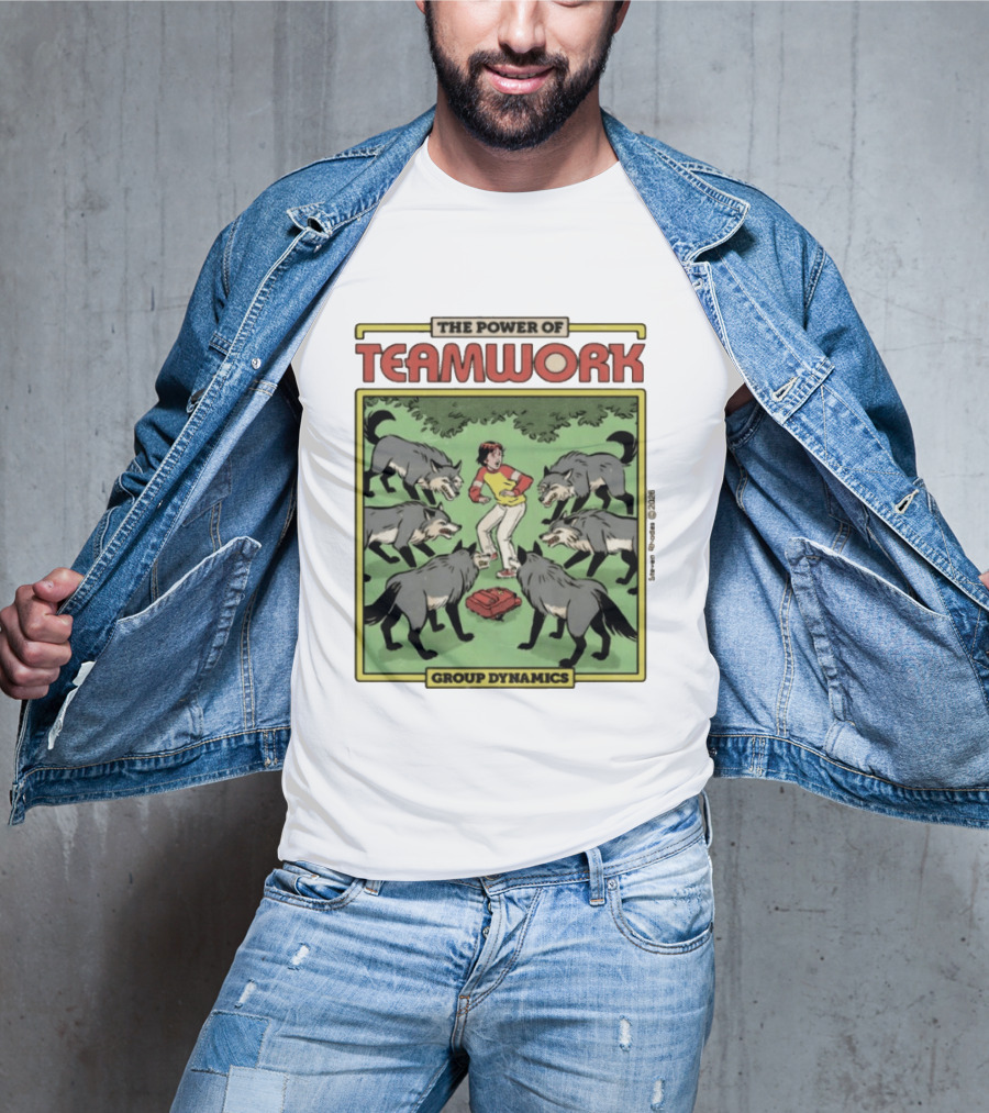 The Power Of Teamwork Group Dynamics Child Surrounded By Wolves T-Shirt