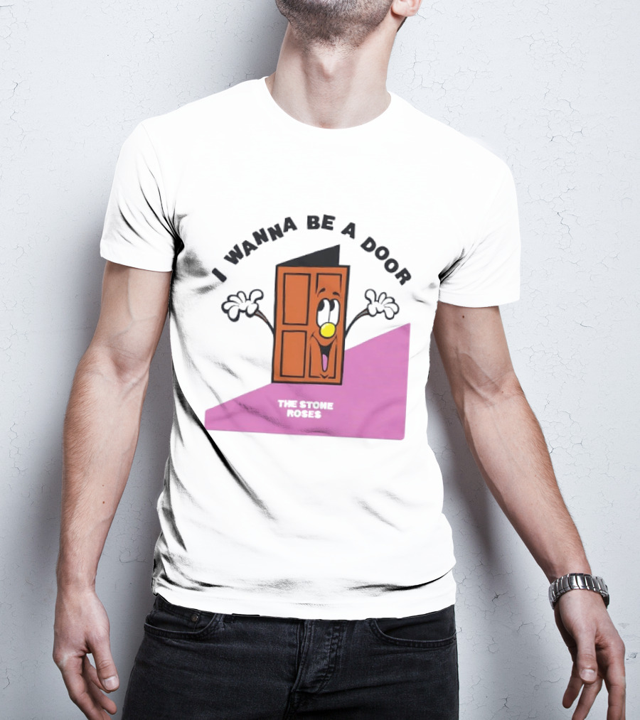 The Stone Roses I Wanna Be A Door Cartoon Yellow Nose Waving Hands T-Shirt