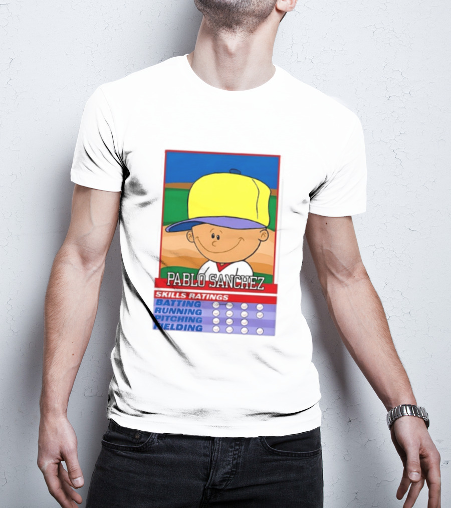 Trending Pablo Sanchez Skills Ratings Card Batting Running Pitching Fielding T-Shirt