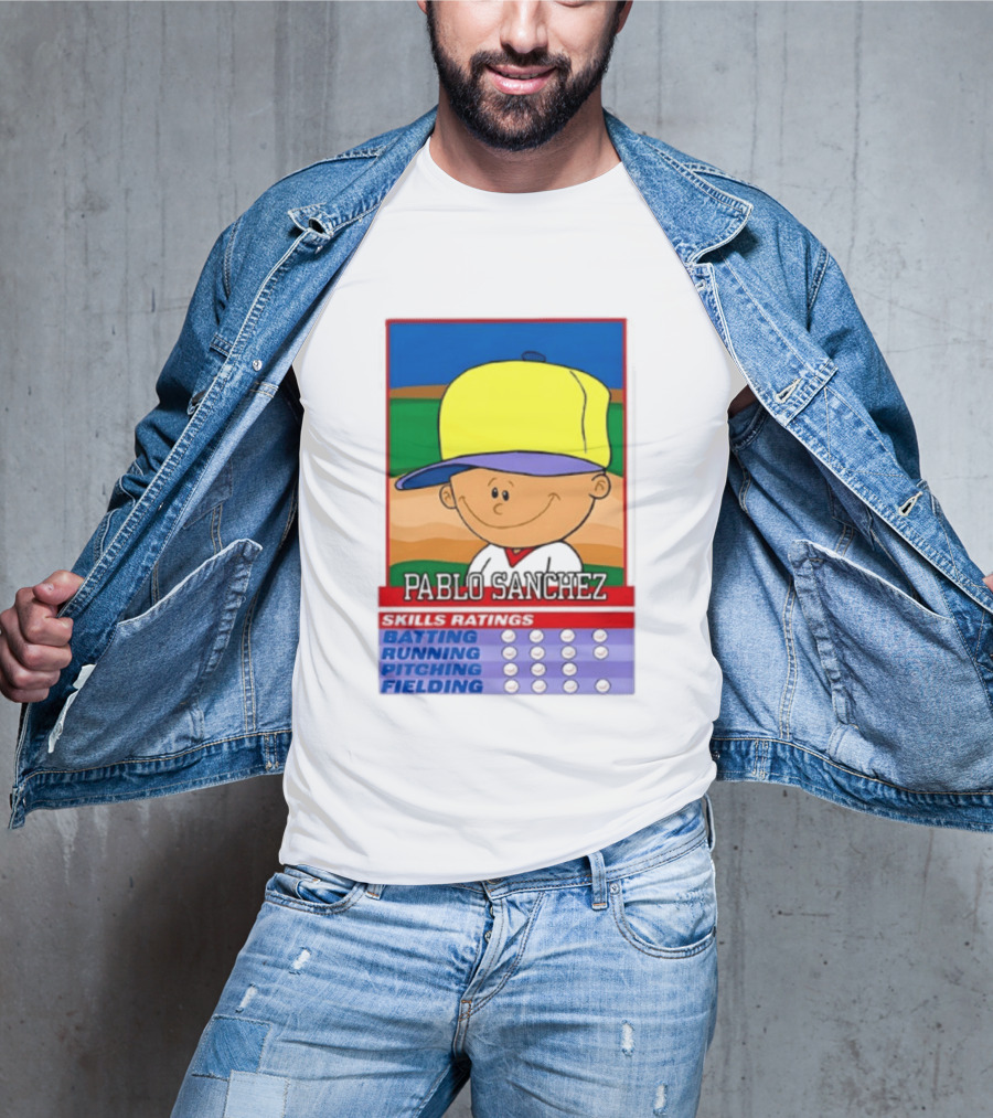 Trending Pablo Sanchez Skills Ratings Card Batting Running Pitching Fielding T-Shirt