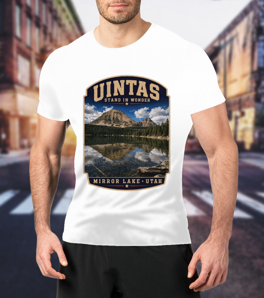 Uintas Stand In Wonder At Mirror Lake Utah T-Shirt