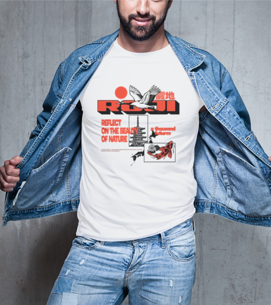 Unik Clothing Store Roji White Reflect On The Beauty Of Nature A Thousand Futures Koi Birds T-Shirt