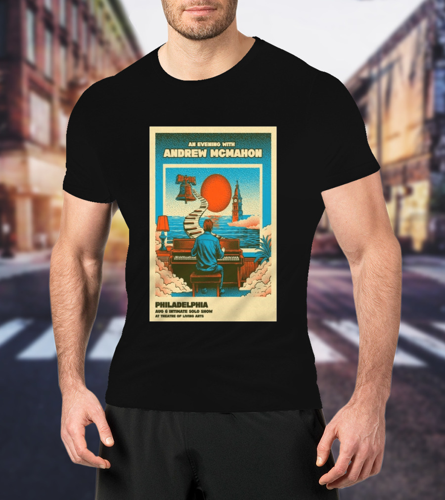 Andrew McMahon An Evening With Philadelphia Aug 6 Intimate Solo Show Theatre Of Living Arts Tour T-Shirt