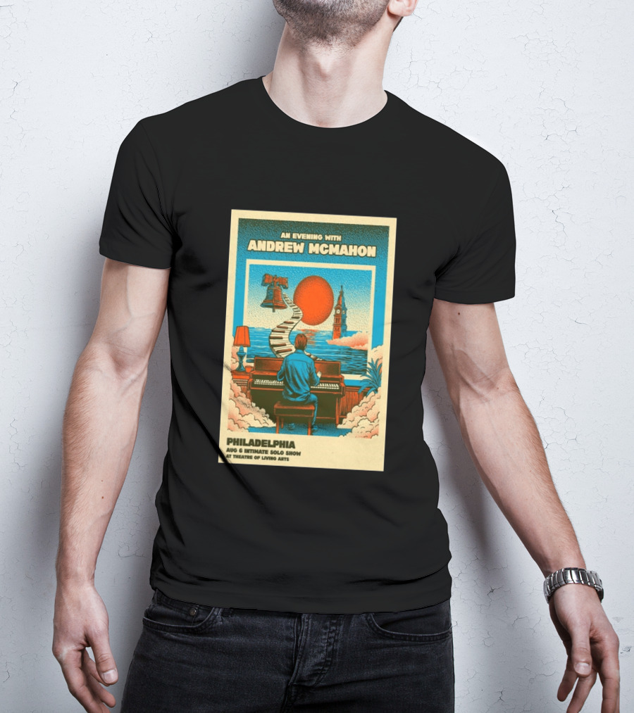 Andrew McMahon An Evening With Philadelphia Aug 6 Intimate Solo Show Theatre Of Living Arts Tour T-Shirt