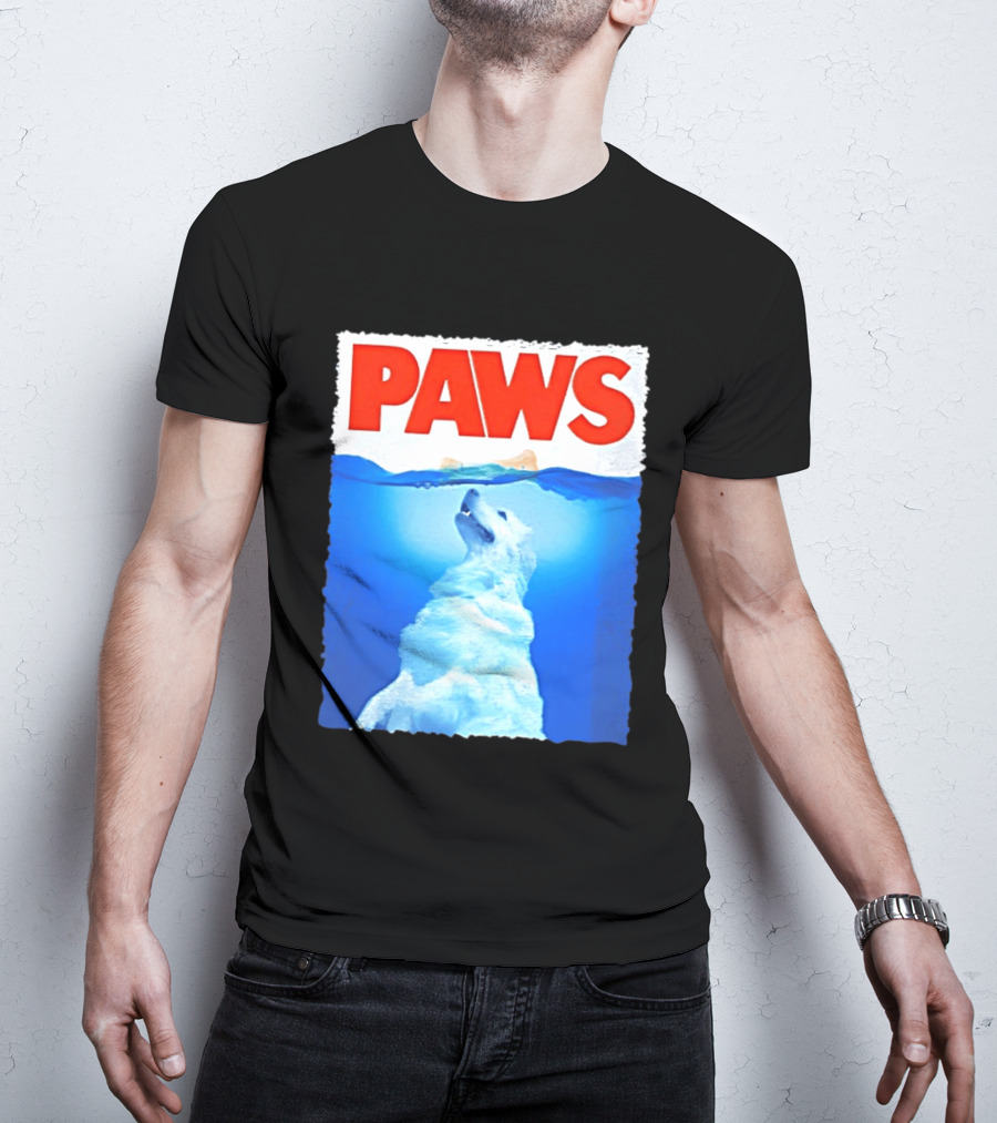 PAWS Classic Parody With Diving Dog Image T-Shirt