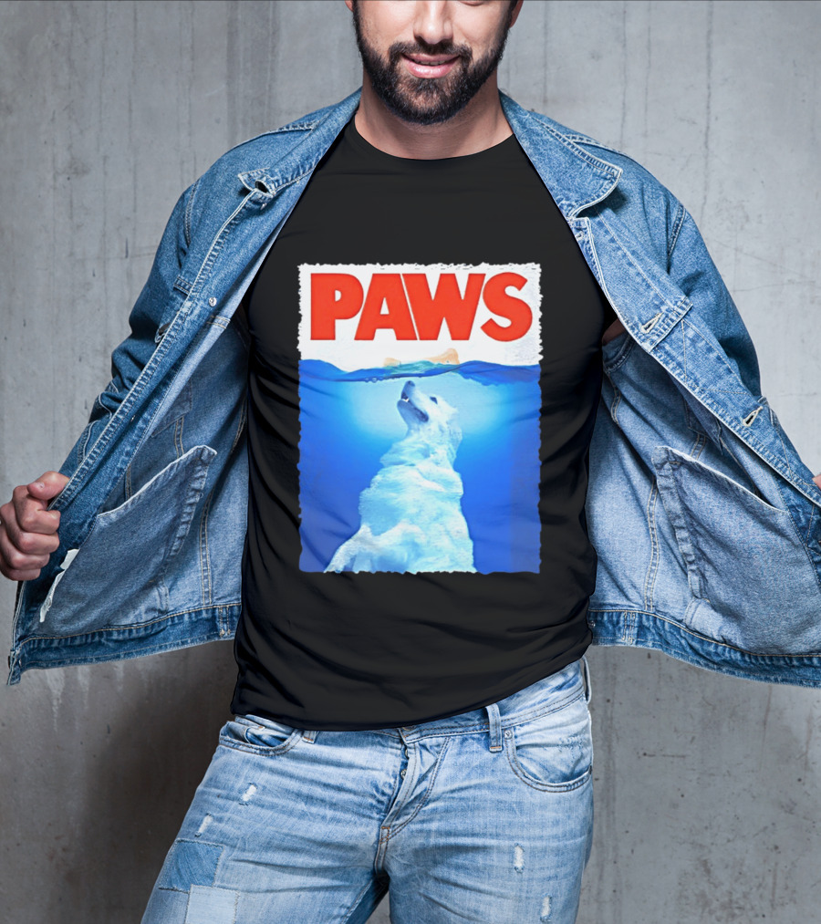 PAWS Classic Parody With Diving Dog Image T-Shirt
