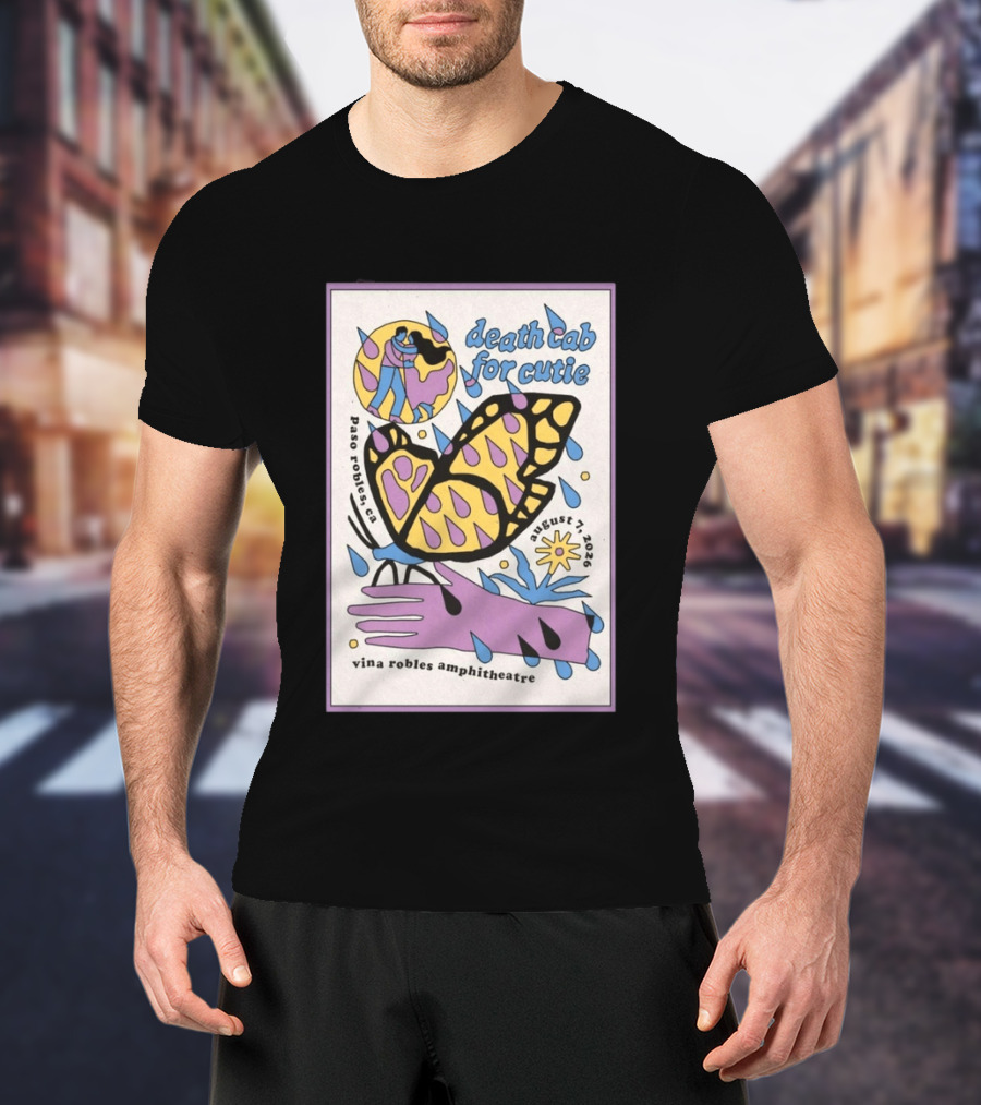 Death Cab For Cutie Paso Robles Vina Robles Amphitheatre August 7 2026 Butterfly T-Shirt