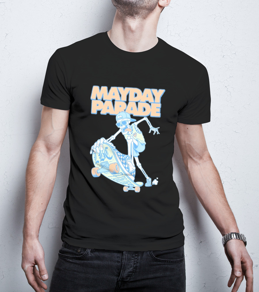 Mayday Parade Skeleton Skater With LBC 72626 Board T-Shirt