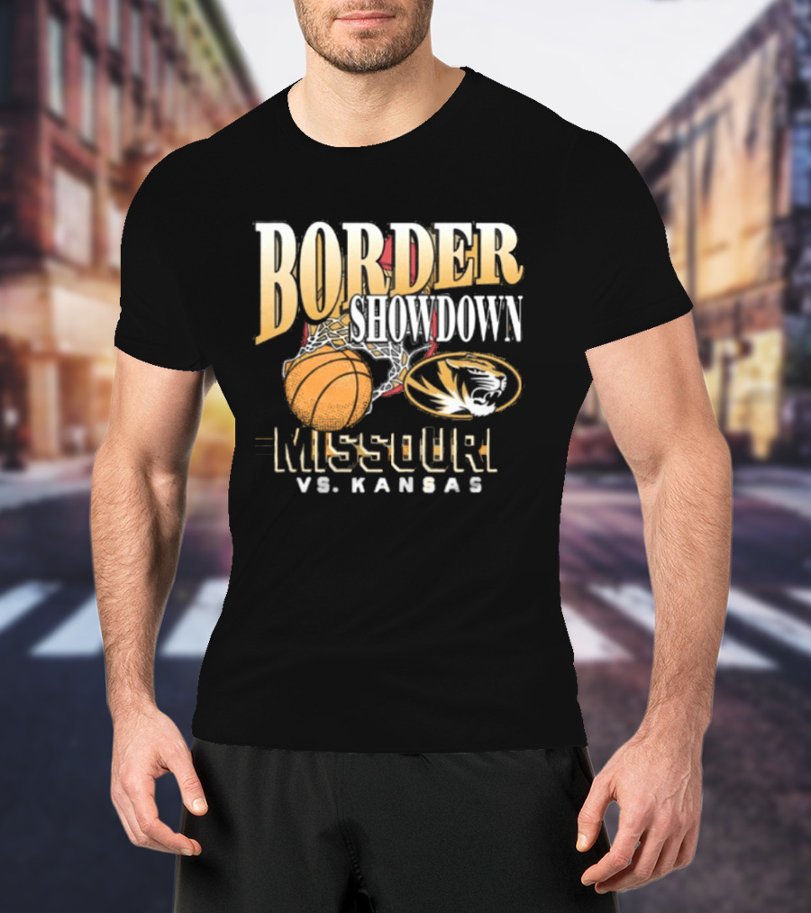 Border Showdown Missouri Tigers Vs Kansas Basketball 2025 T-Shirt