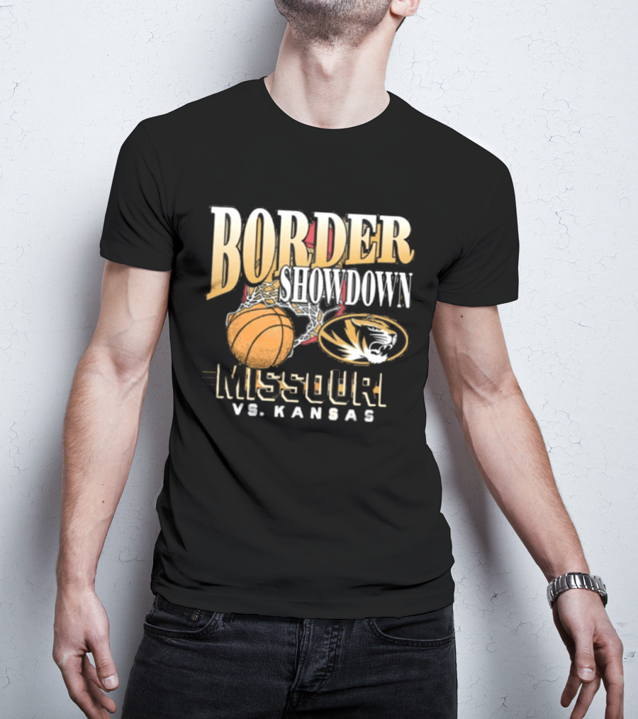 Border Showdown Missouri Tigers Vs Kansas Basketball 2025 T-Shirt