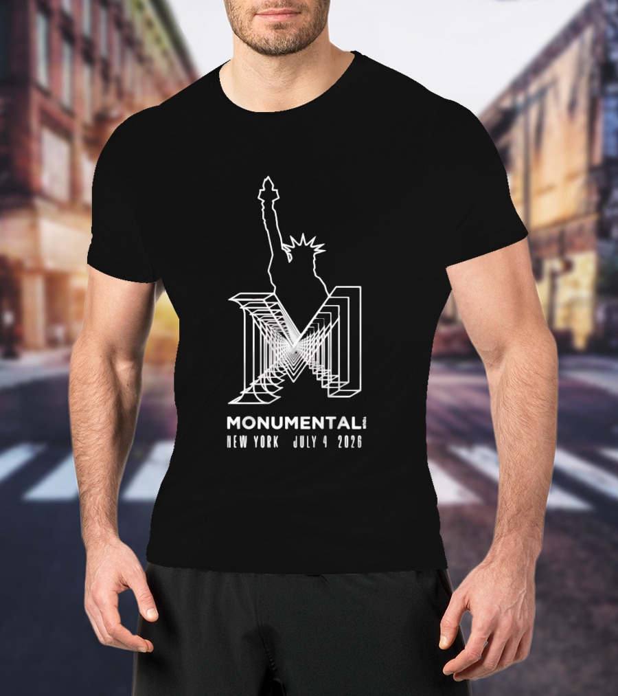 Monumental Tour New York July 4 2026 Live Music Event Statue Of Liberty T-Shirt