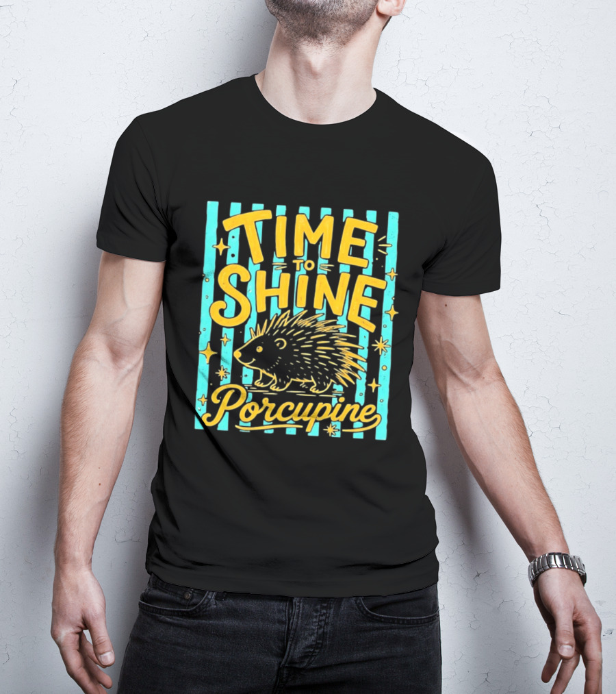 Time To Shine Porcupine Bright Animal Nature T-Shirt