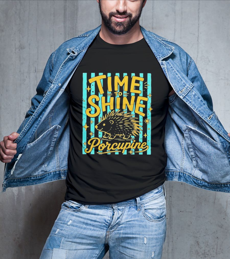 Time To Shine Porcupine Bright Animal Nature T-Shirt