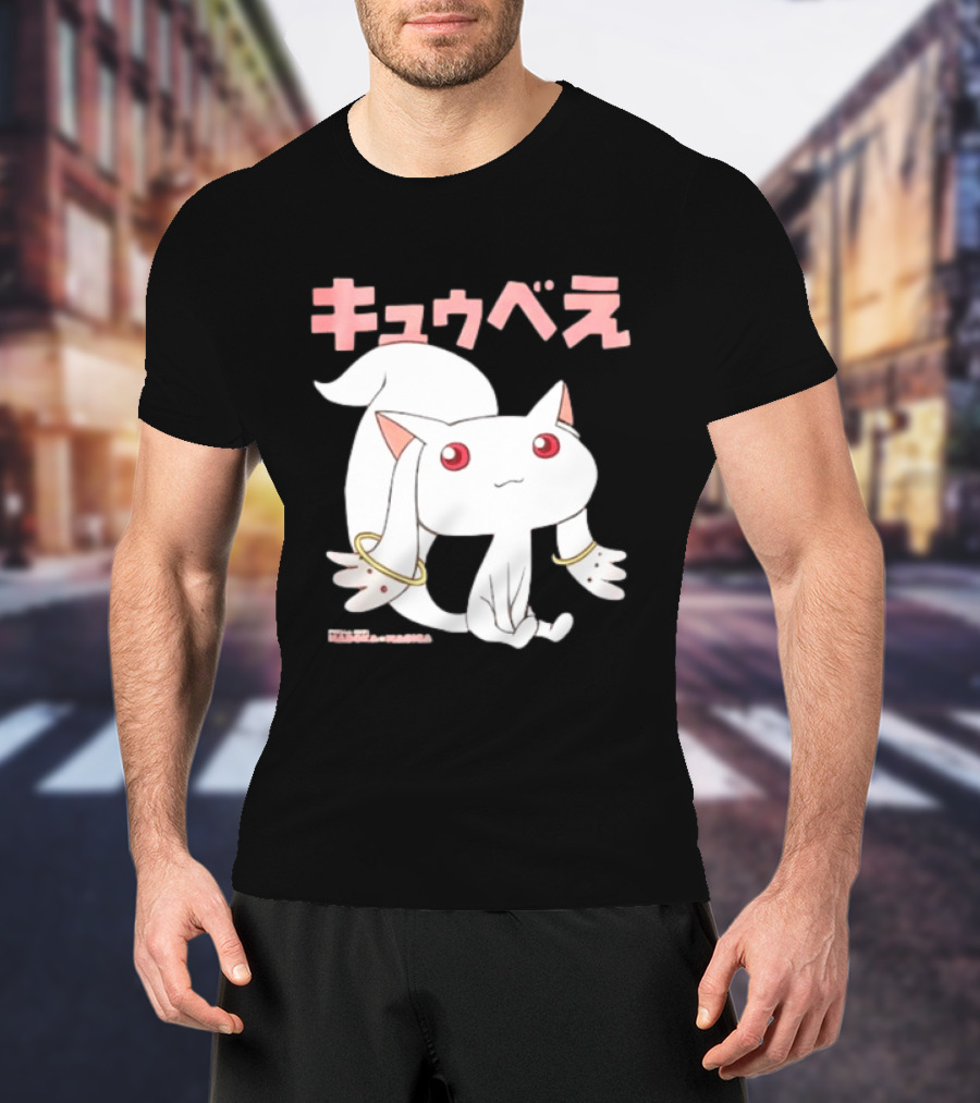 Puella Magi Madoka Magica Kyubey Anime Character Red Eyes T-Shirt