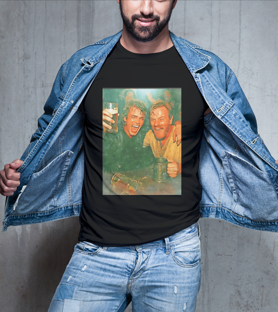 Original Anakin Skywalker And Obi Wan Kenobi Celebrate With Beer Cheers T-Shirt