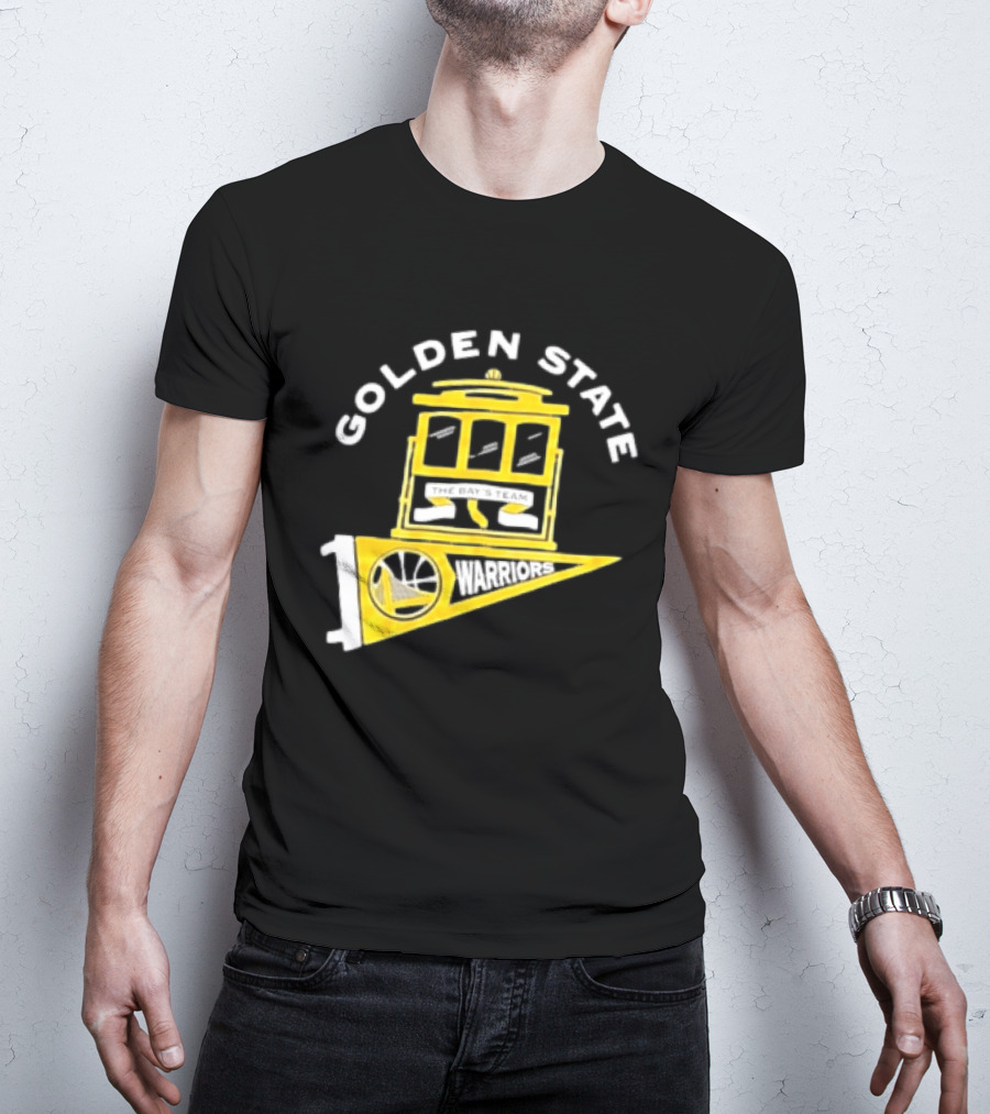 Golden State Warriors The Bays Team Warriors Banner And Cable Car T-Shirt