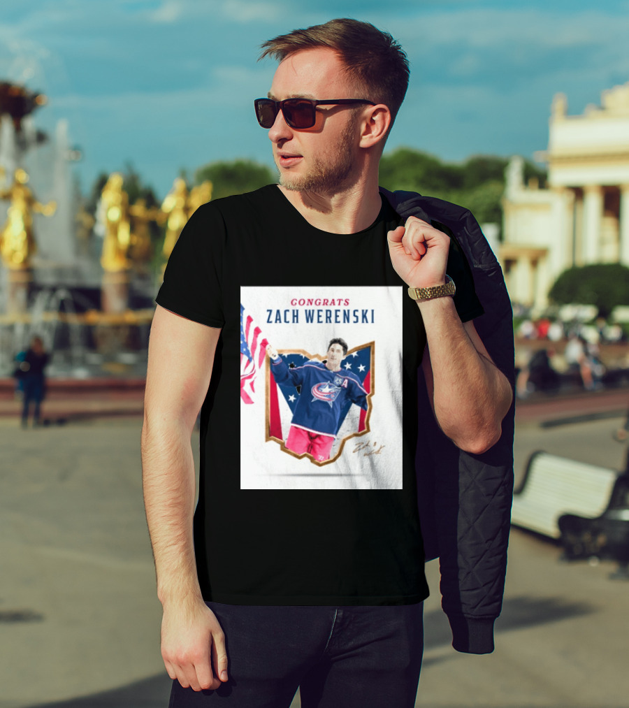 Congrats Zach Werenski USA Columbus Blue Jackets Hockey Celebration T-Shirt