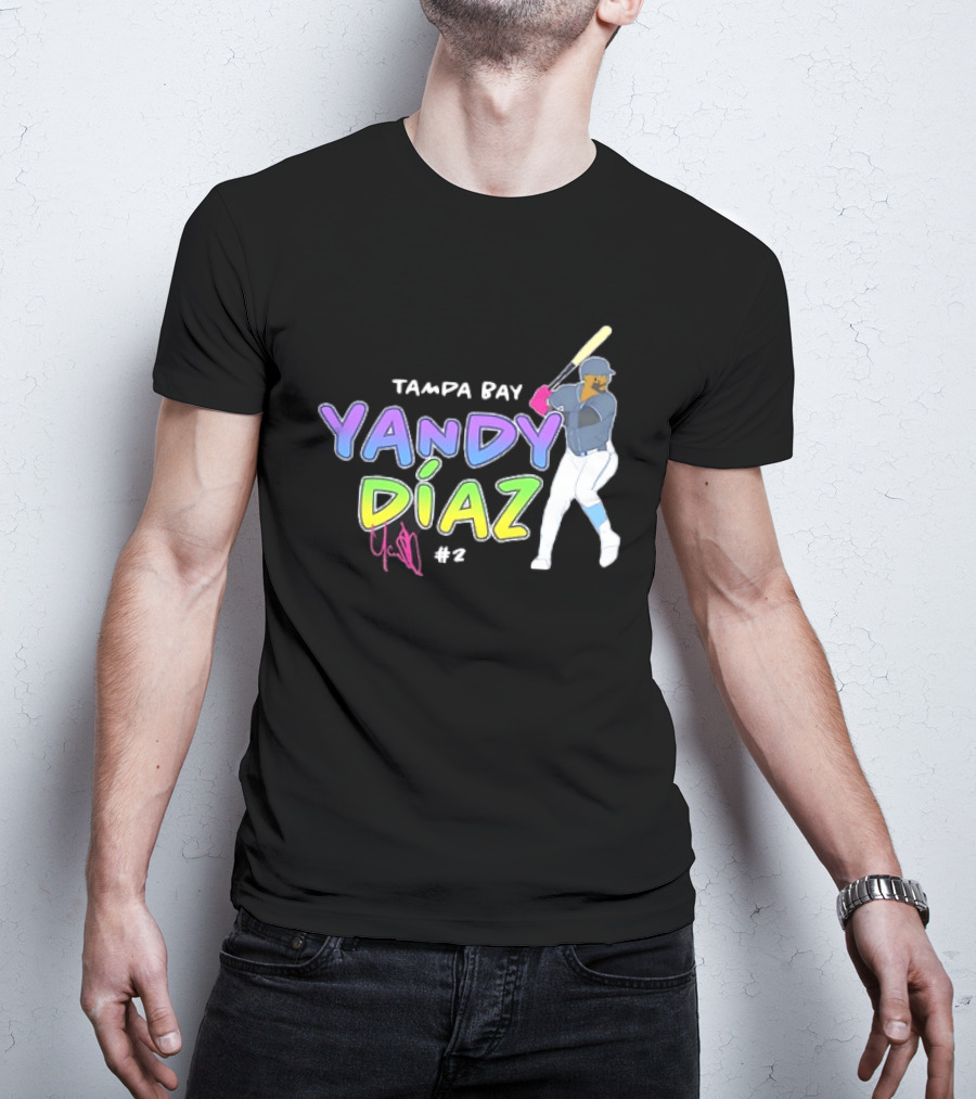 Tampa Bay Yandy Díaz #2 Baseball Player T-Shirt