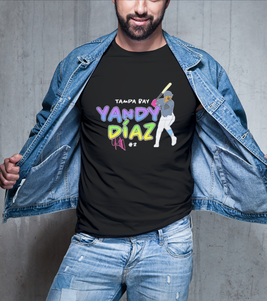 Tampa Bay Yandy Díaz #2 Baseball Player T-Shirt