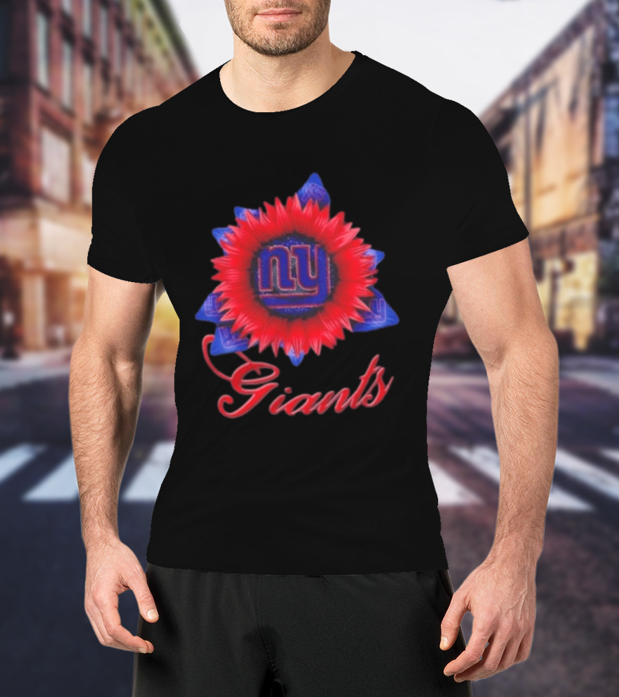 New York Giants Football Sunflower NY Giants T-Shirt