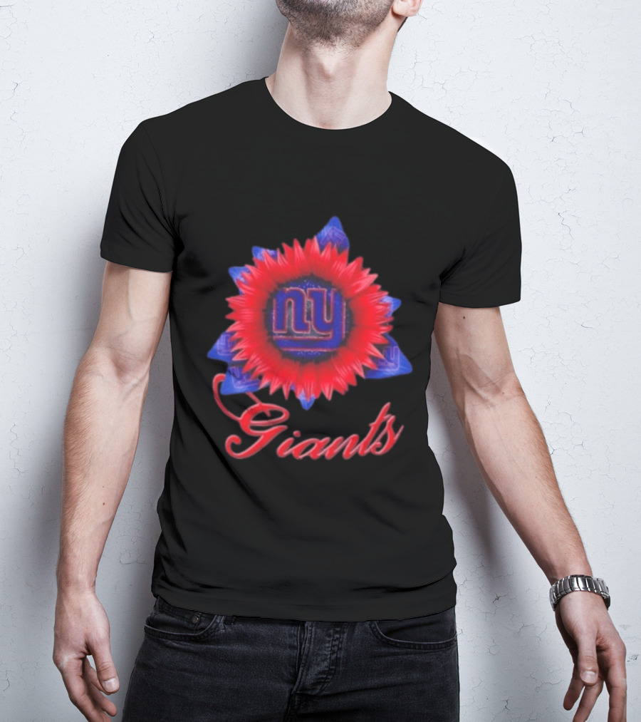 New York Giants Football Sunflower NY Giants T-Shirt
