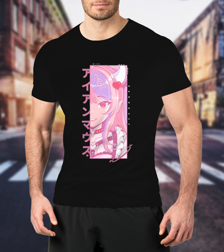 Ironmouse VTuber Kawaii Anime Katakana Panel T-Shirt