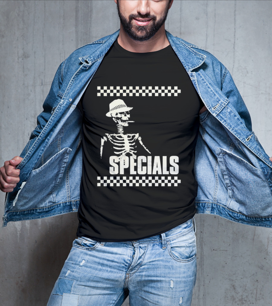 The Specials Skeleton Ska Band 2 Tone Distressed T-Shirt