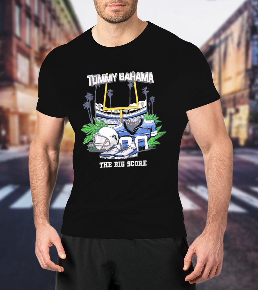Tommy Bahama The Big Score Football Stadium Jersey And Gear T-Shirt