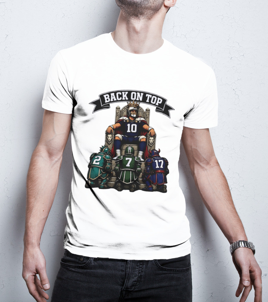 Back On Top Football Jersey Number 10 Quarterback With Throne And Rivals T-Shirt