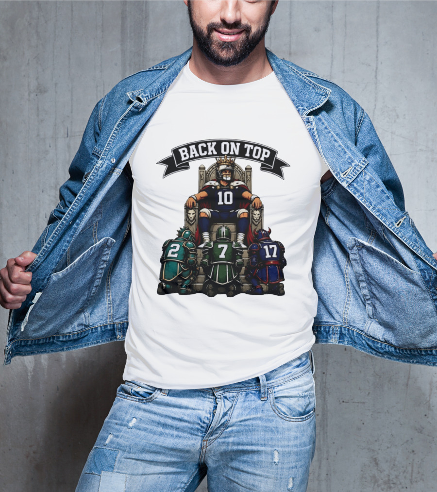 Back On Top Football Jersey Number 10 Quarterback With Throne And Rivals T-Shirt