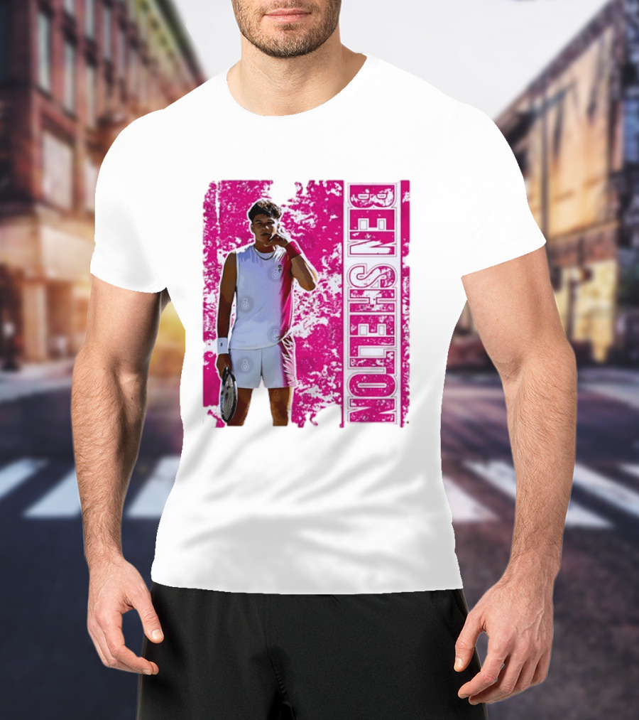 Ben Shelton Tennis Star Distressed Pink T-Shirt