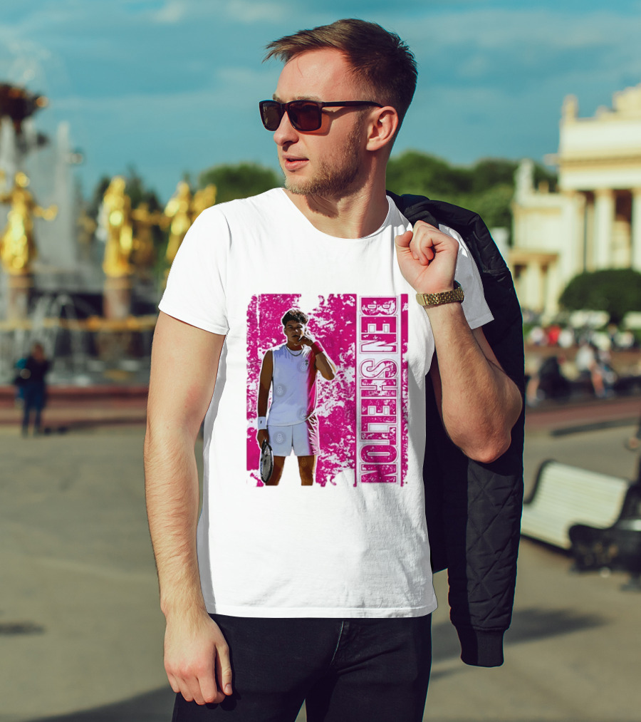 Ben Shelton Tennis Star Distressed Pink T-Shirt