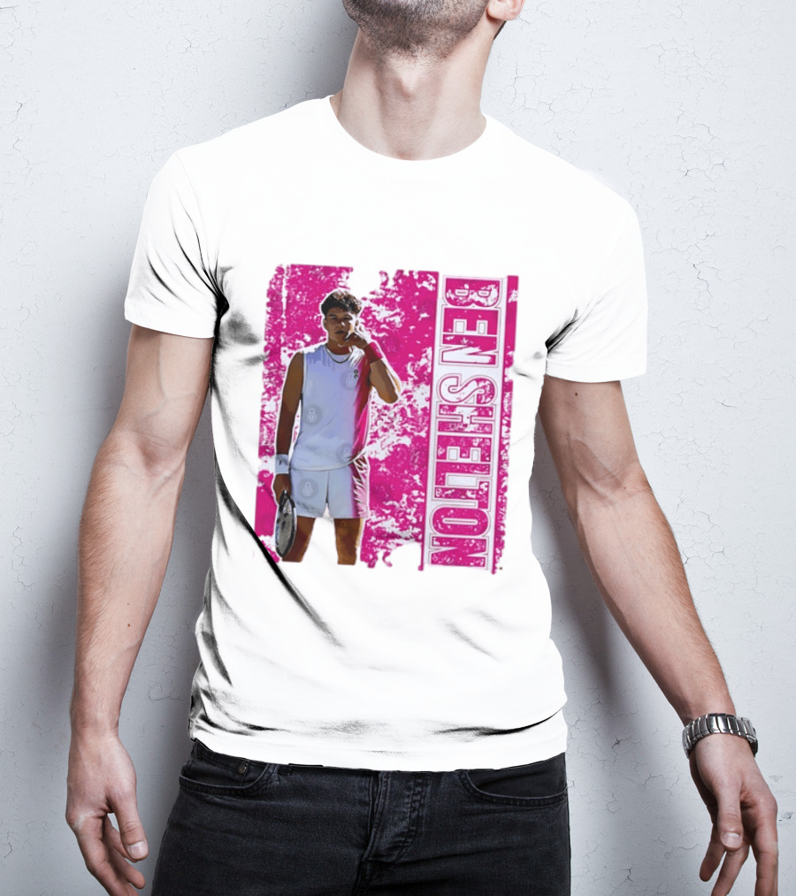Ben Shelton Tennis Star Distressed Pink T-Shirt