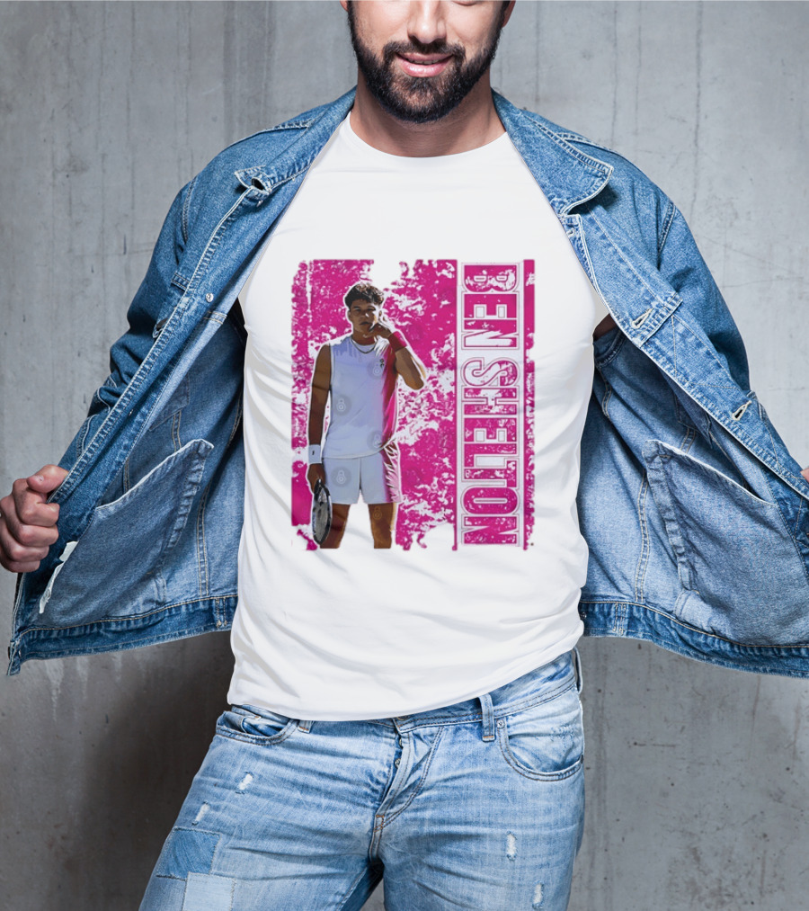 Ben Shelton Tennis Star Distressed Pink T-Shirt