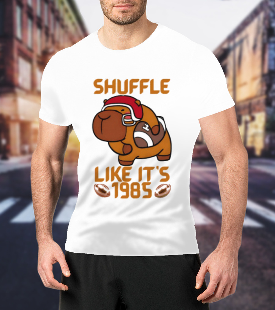 Shuffle Like It's 1985 Capybara With Headphones T-Shirt
